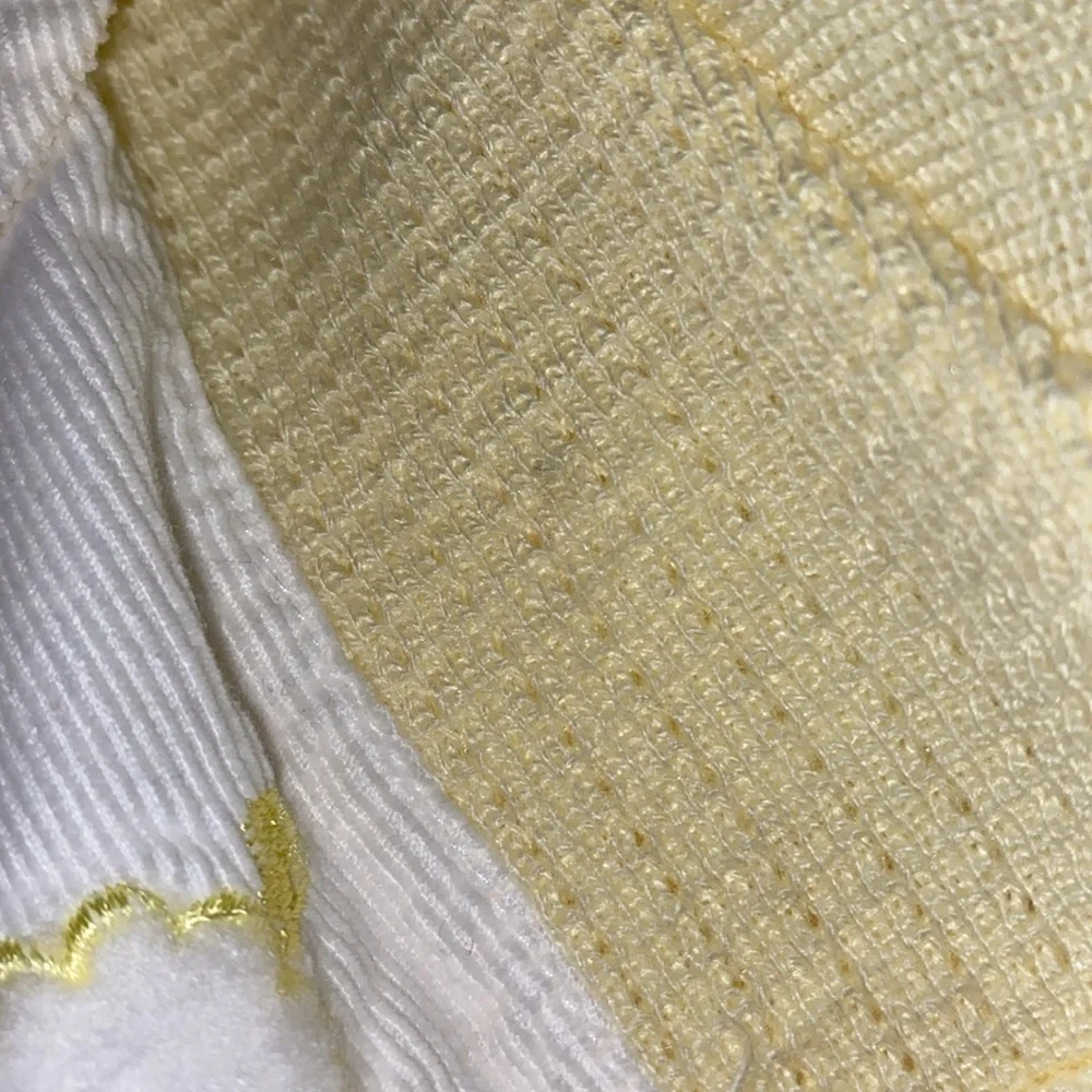 Vintage friemanit knit Yellow Kids sheep One Piece footed unisex play suit 6m - Picture 9 of 9